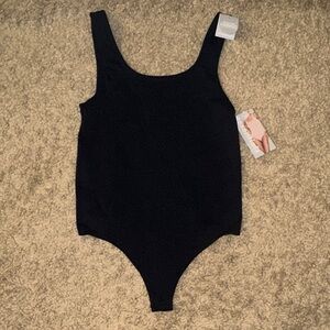 Essentials Seamless Second Skin Black Bodysuit (M)